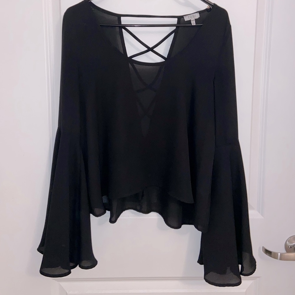 Long-Sleeve Black Top